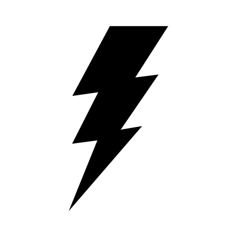 Thunder Bolt Symbol Silhouette Icon Vector Illustration