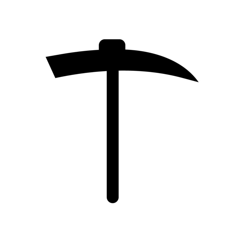 Simple pickaxe silhouette icon. Vector. vector