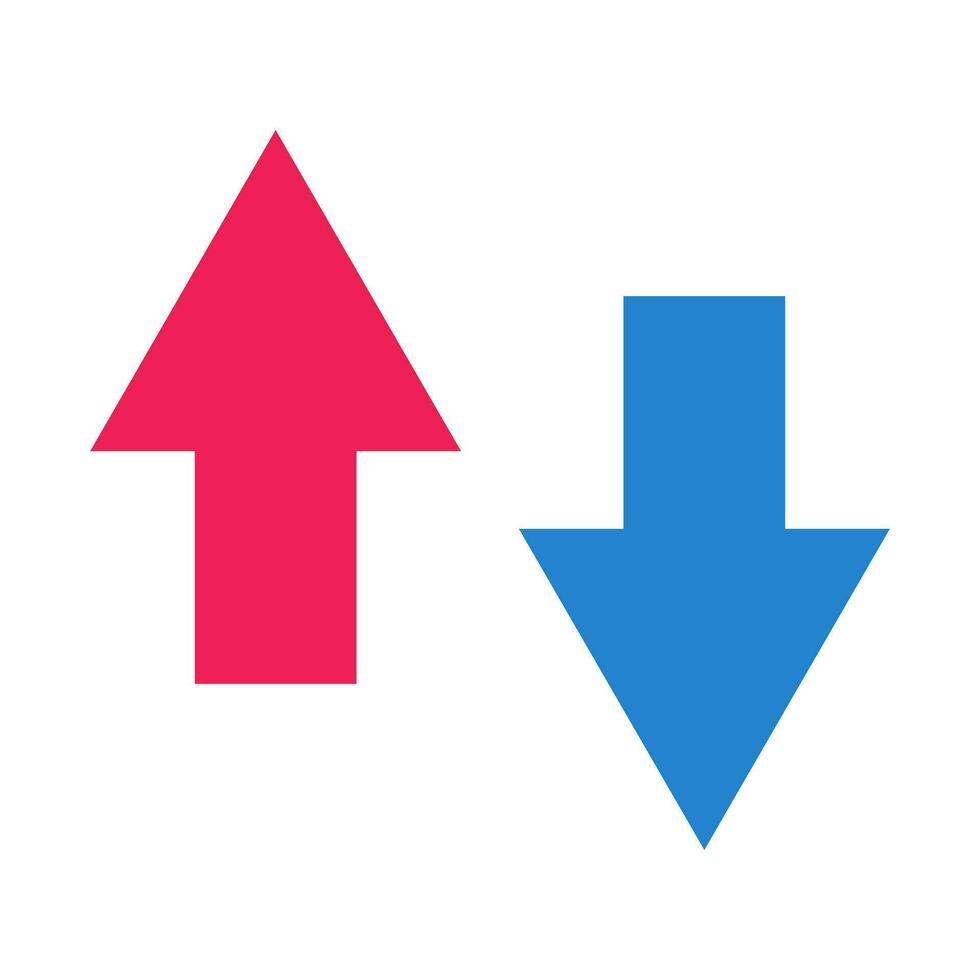 Up and down arrow icon set. Business sales and profits. Investment assets high. Vectors. vector