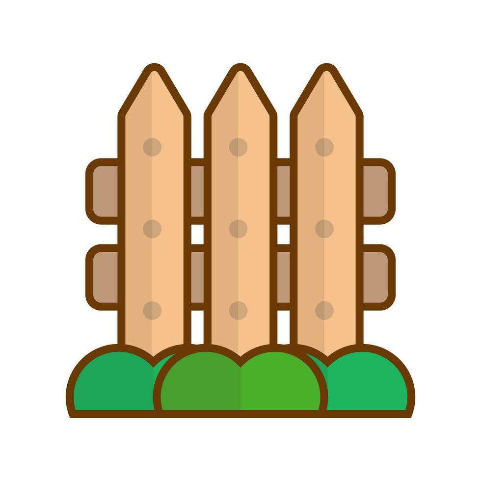 Flat design wooden fence icon. Vector. vector