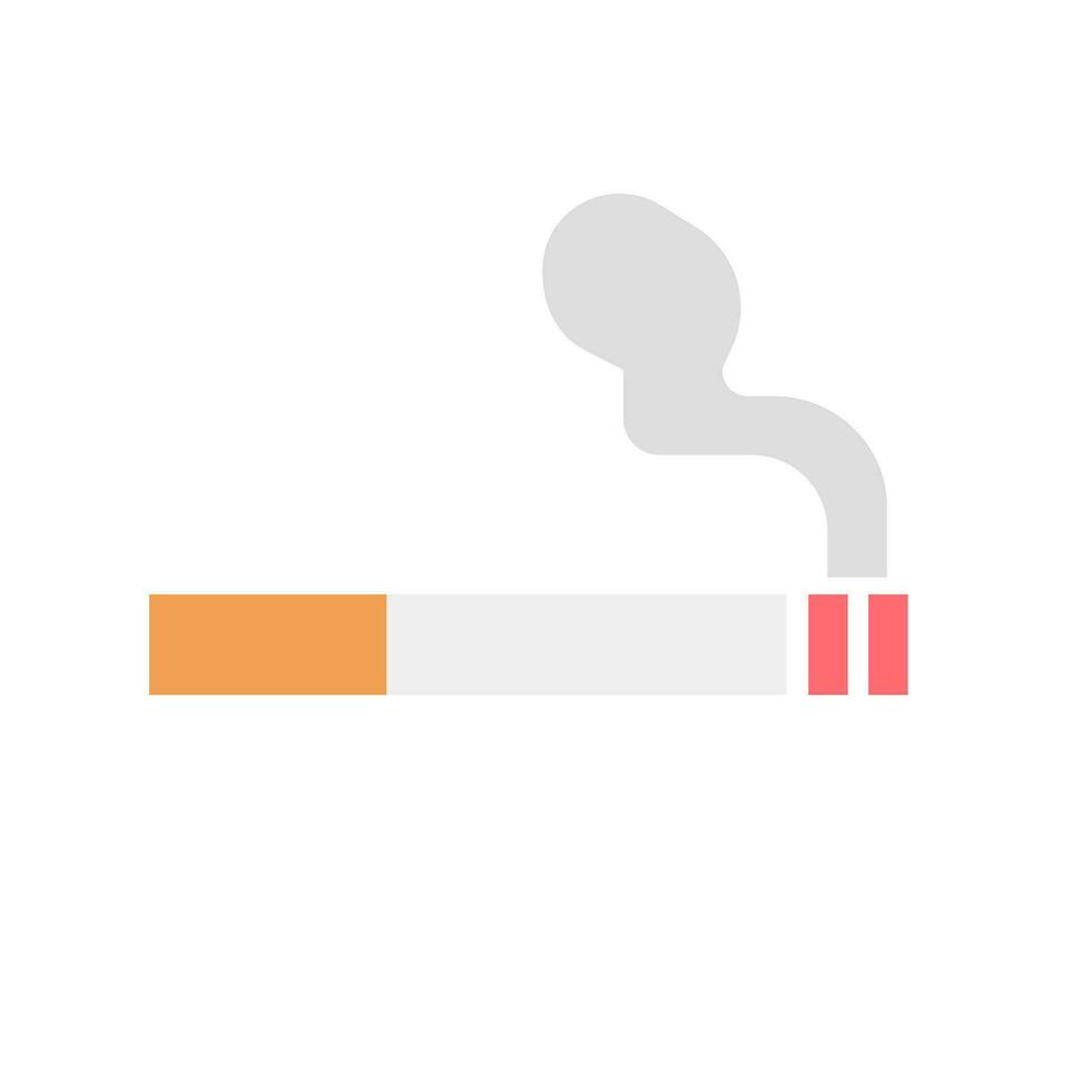 Burning tobacco icon. Smoking. Cigarette and smoke. Vector. vector