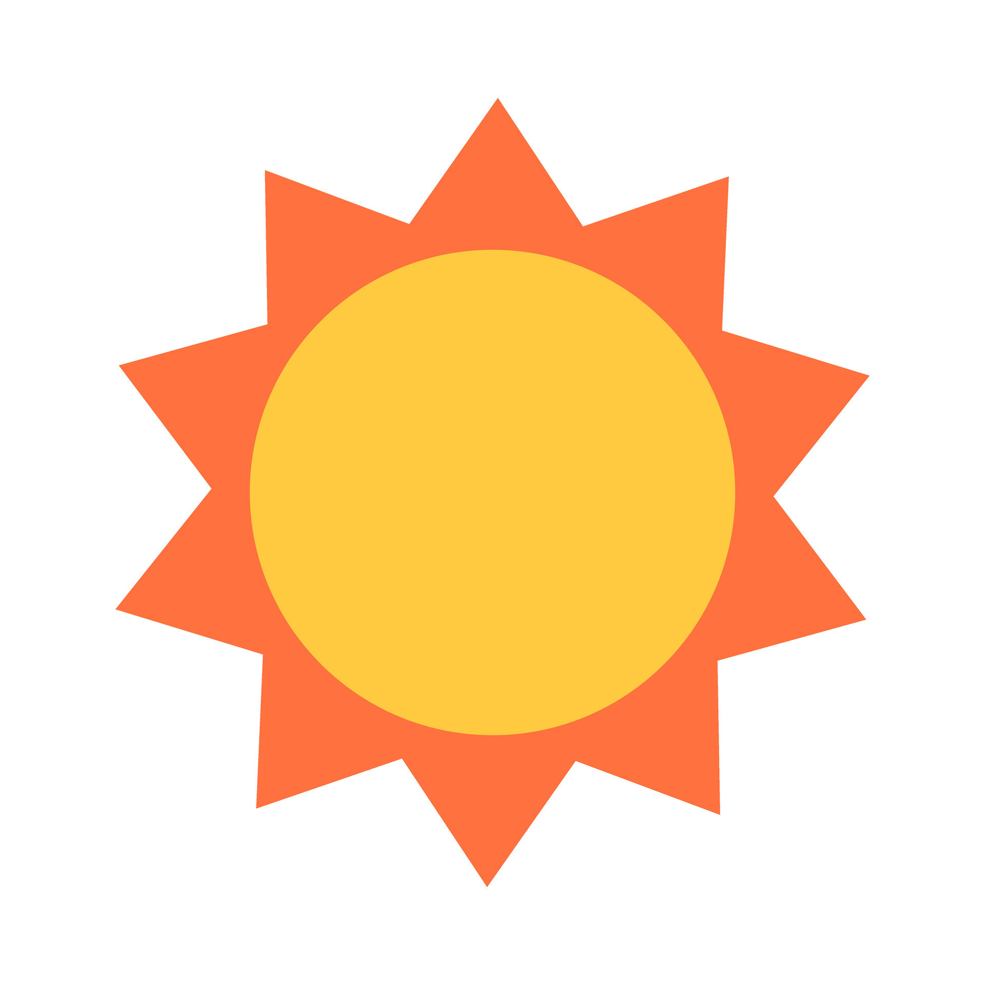 Flat design sun icon. Sunny weather. Vector. 26734864 Vector Art at