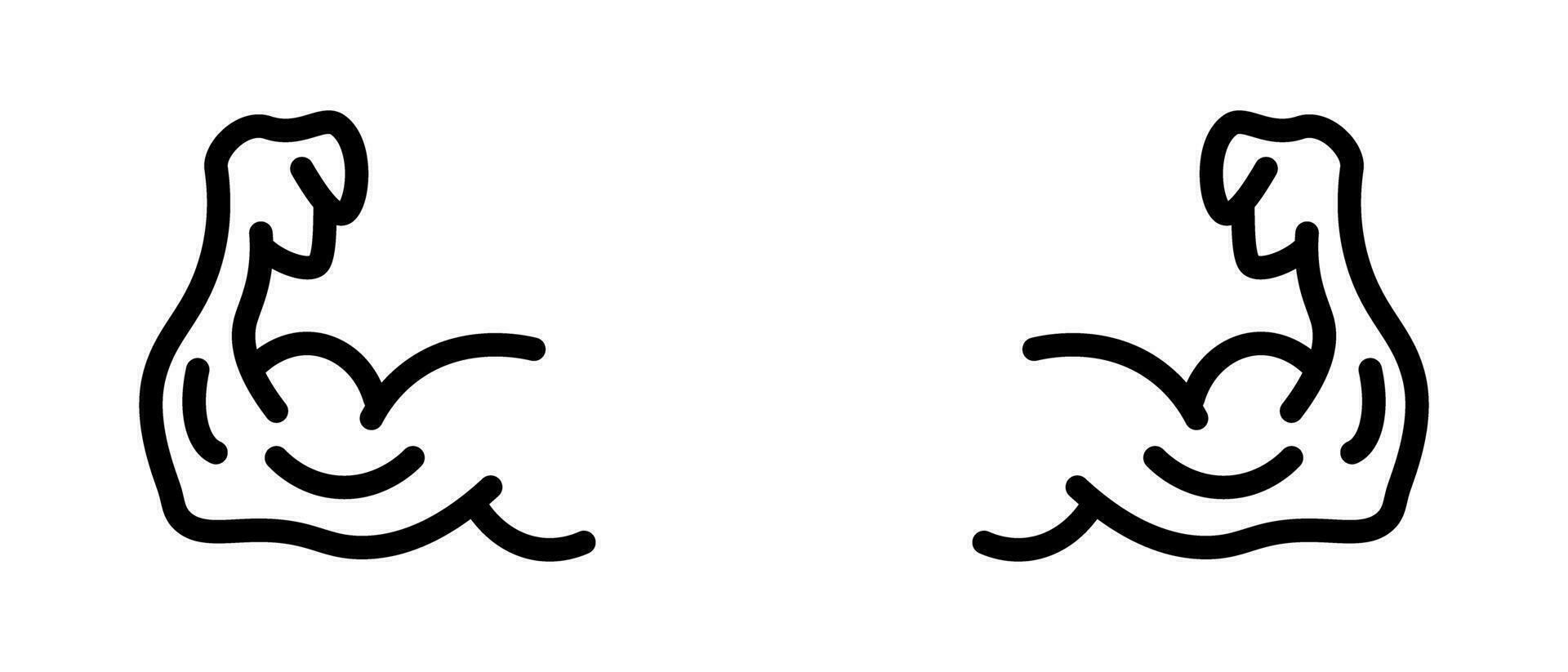 Both arms biceps icons. Muscle icons. Vector. vector