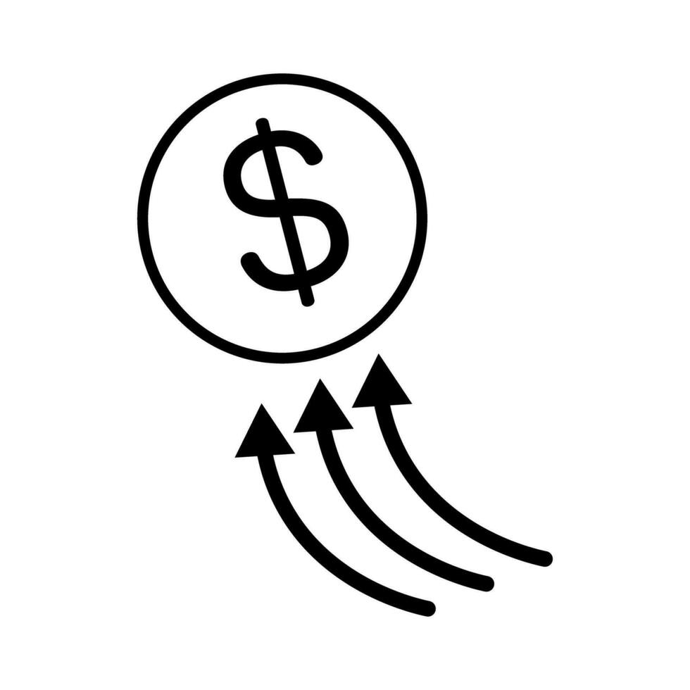 sencillo dólar precio incrementar icono. vector. vector