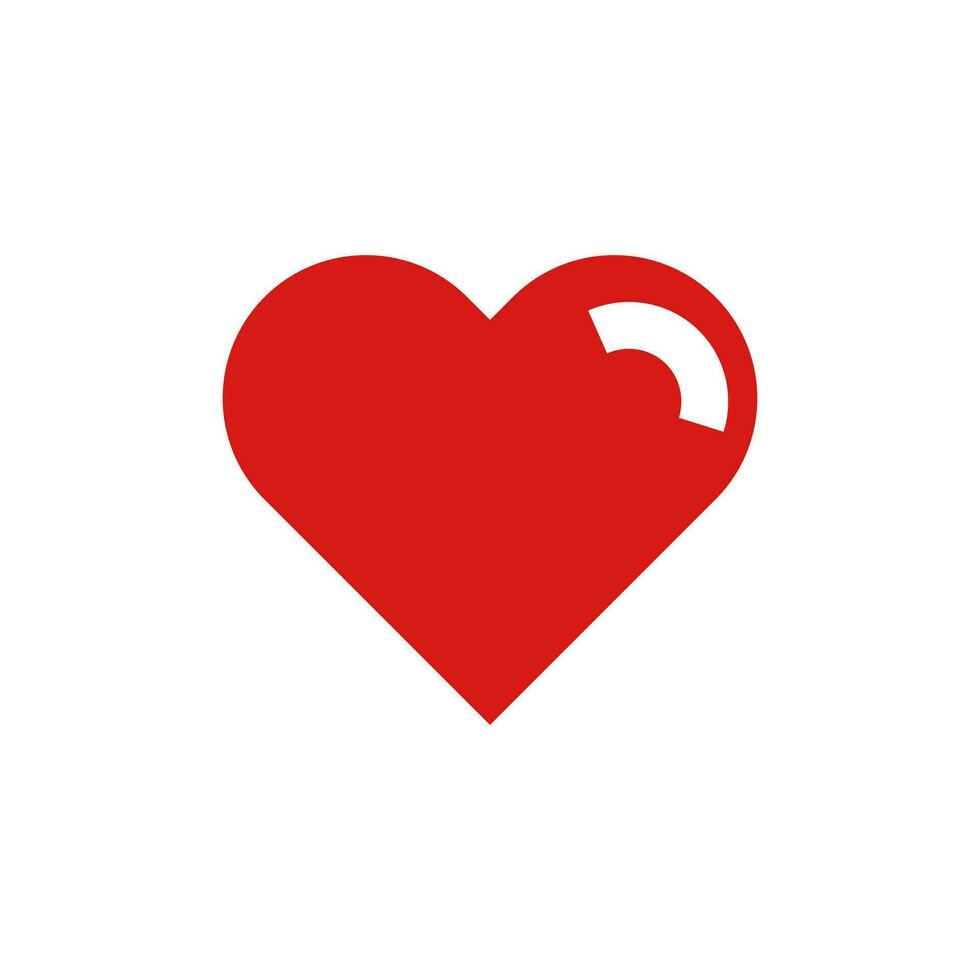Heart mark icon with flat design. Love and feelings. vector. vector