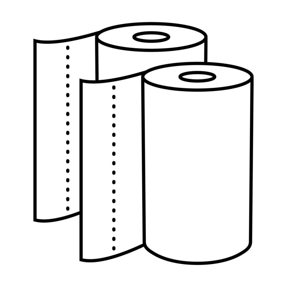 Disposable paper towel line art icon for apps and websites vector