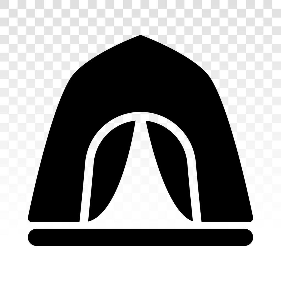Camping tent at outdoor camp - flat icon for apps and websites vector