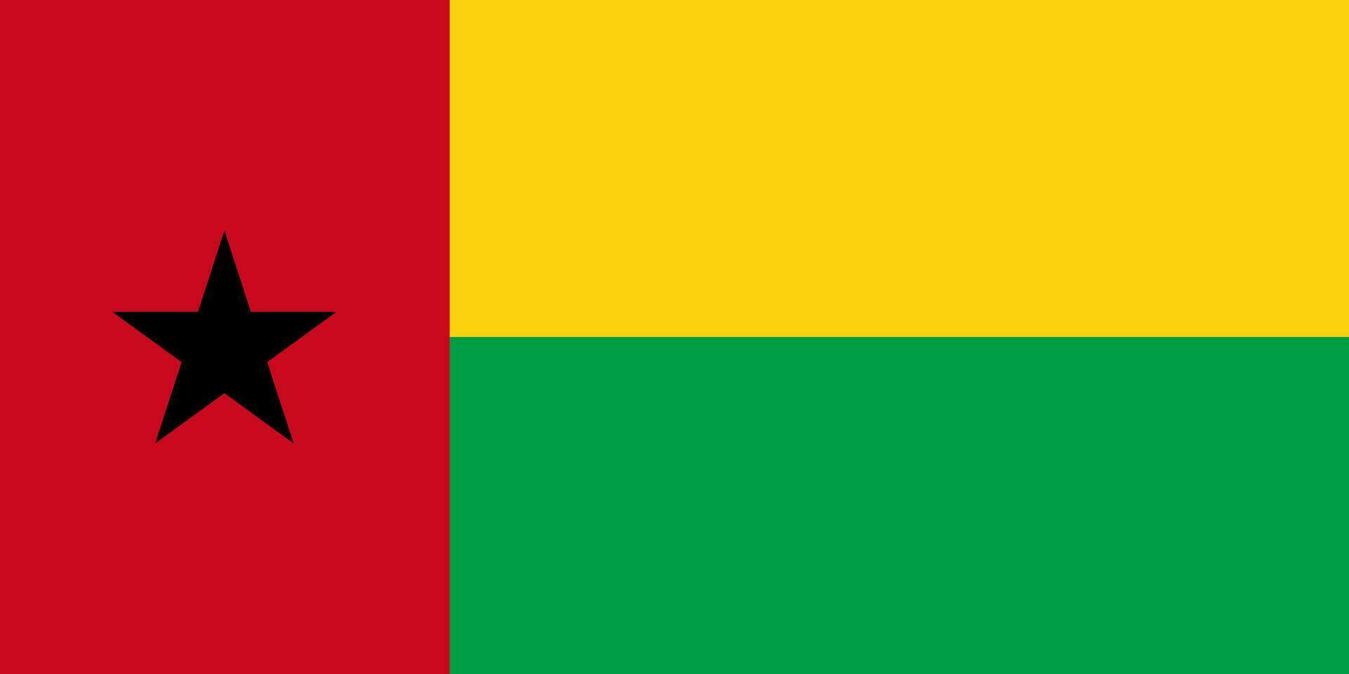 The national flag of the Republic of Guinea-Bissau is isolated in official colors. vector