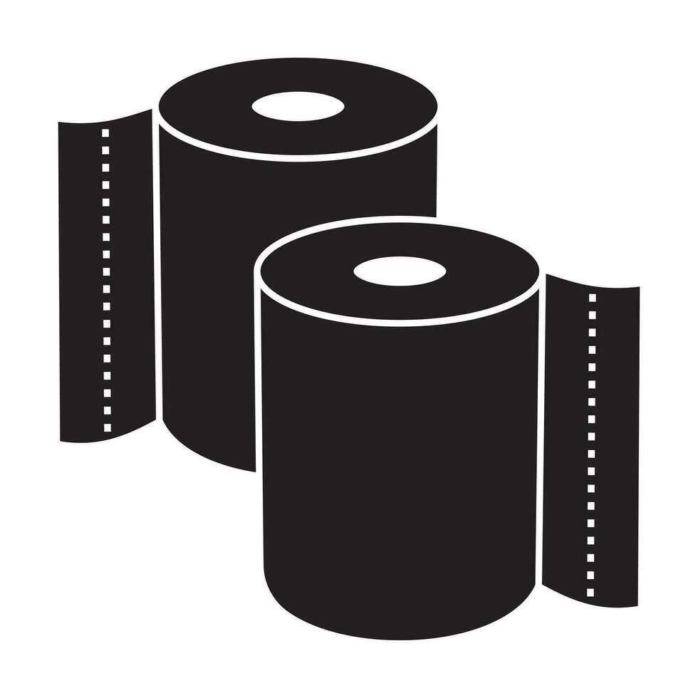 Kitchen tissue or toilet tissue paper roll flat icon for apps and websites vector