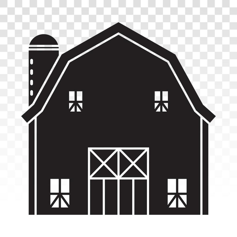 Barn or farm house with pole barns flat icon for apps or websites vector