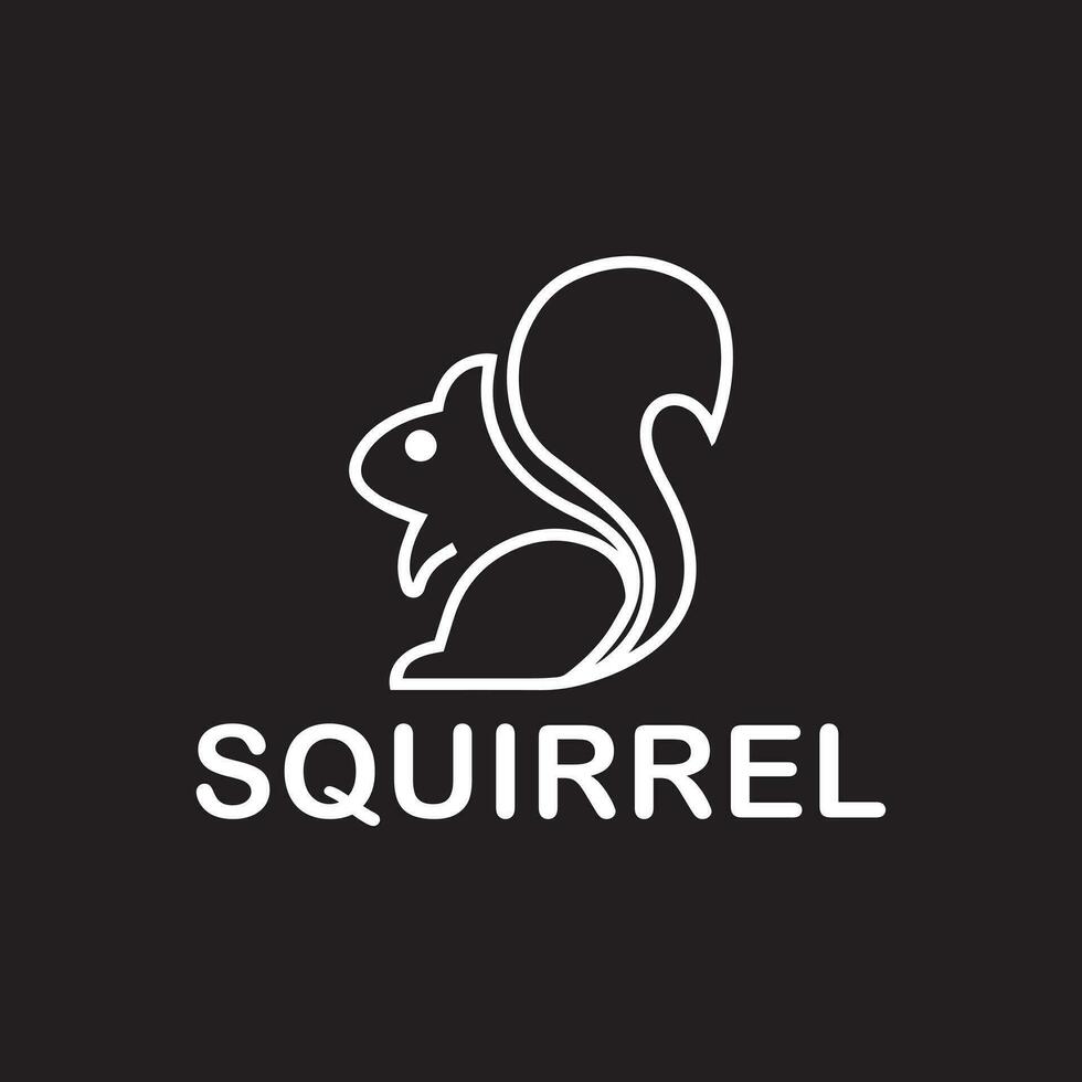 Minimalist Squirrel Emblem. The logo showcases an elegant and charming illustration of a squirrel, designed with minimalist and artistic lines. vector