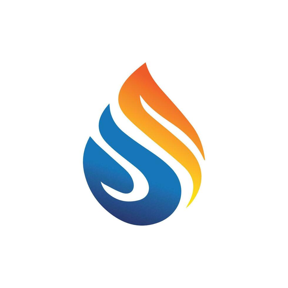 Aquafire Symbolic Logo. The design beautifully combines the contrasting characteristics of these two elements, creating a harmonious and visually striking logo. vector