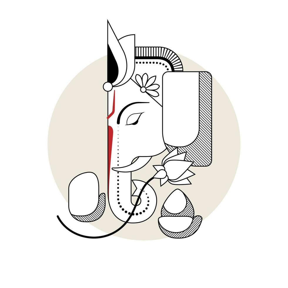 Ganesh Chaturthi Celebration - Divine Illustration of the God Ganesha vector