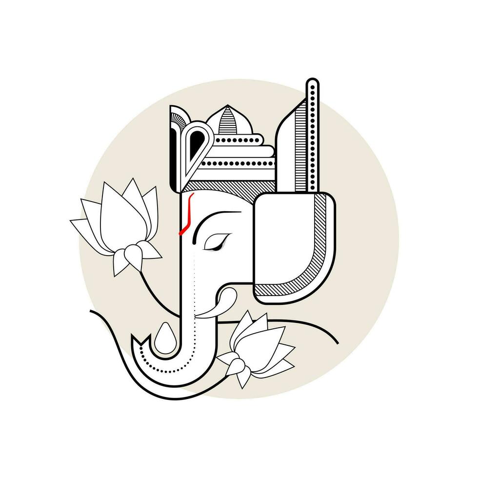 glorioso ganesha, sagrado ilustración de el agente de mudanzas de obstáculos vector