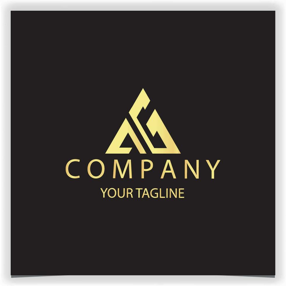 luxury gold letter AG initial triangle logo icon premium elegant template vector eps 10