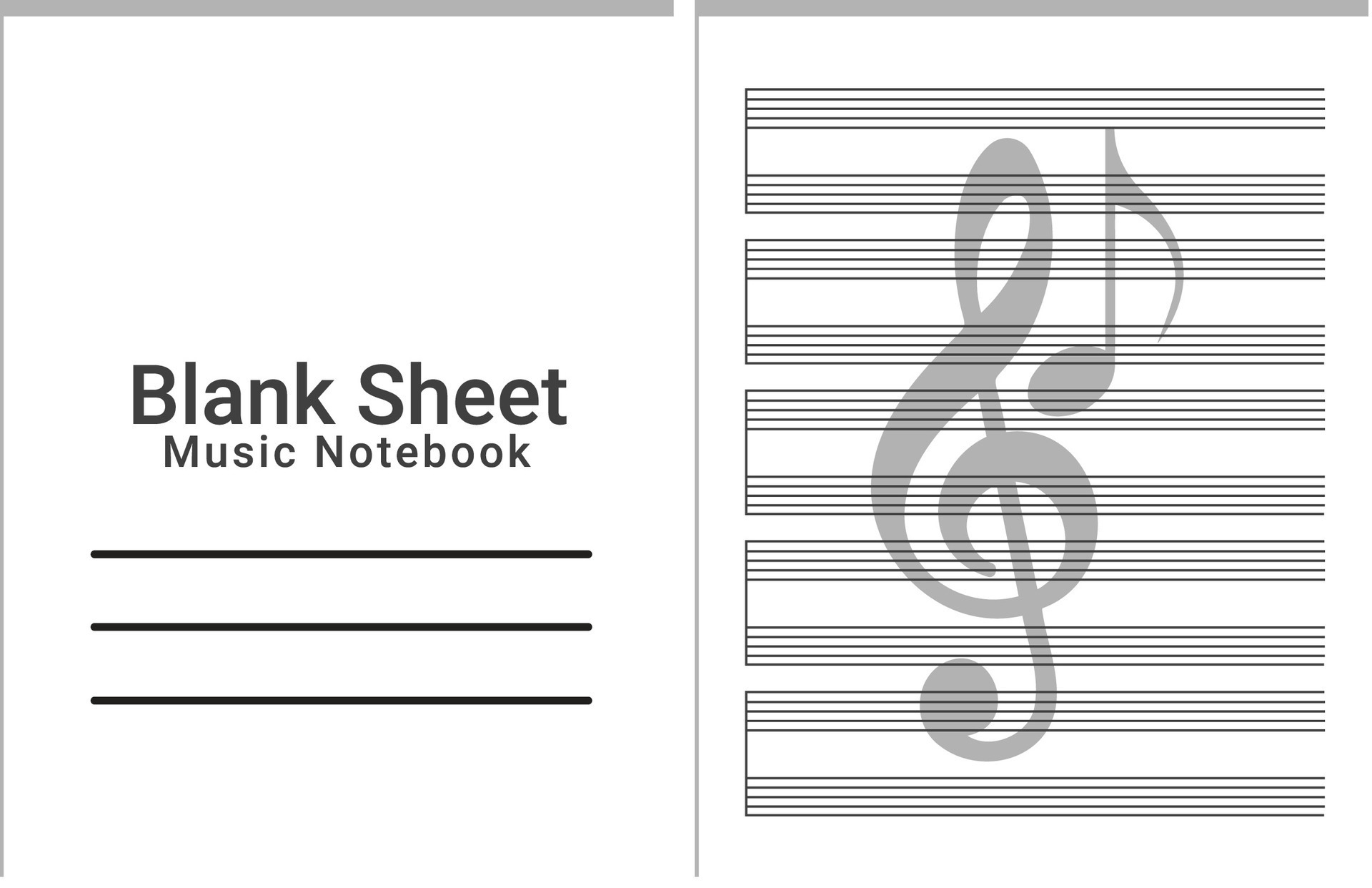 Blank Sheet Music Notebook 26735000 Vector Art at Vecteezy