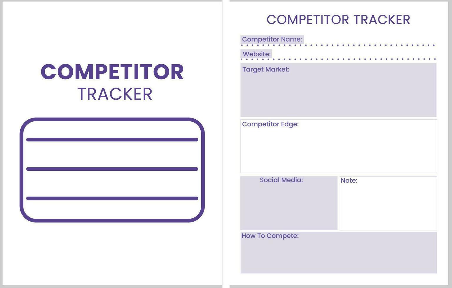 Competitor Tracker Log Book vector