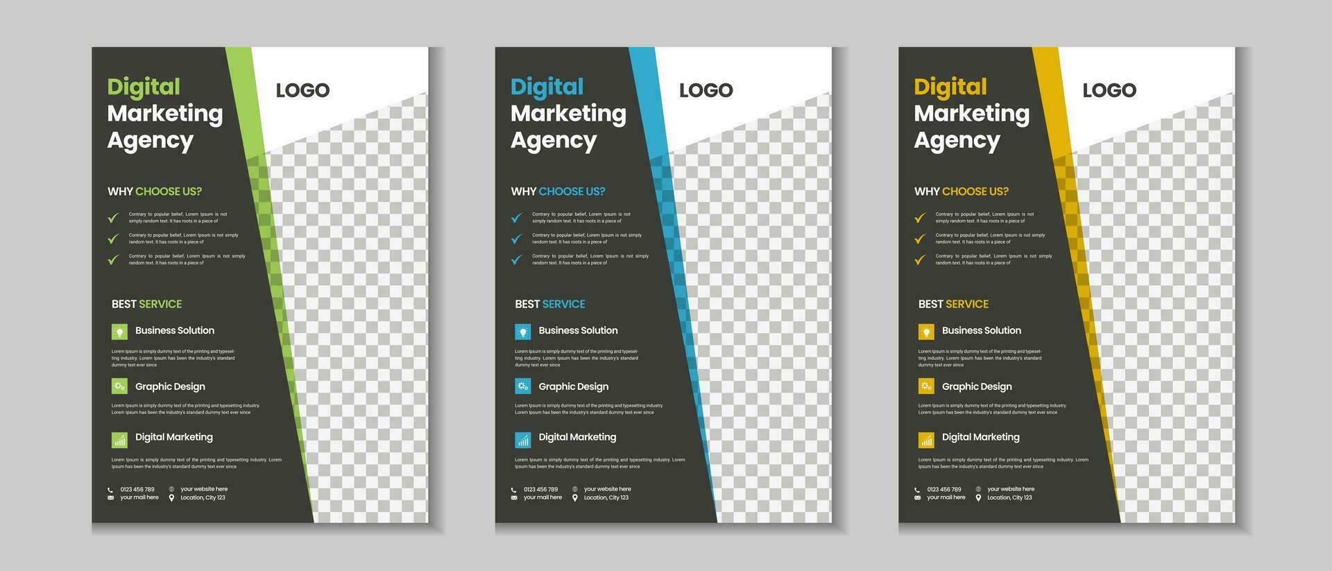 vistoso corporativo y negocio volantes recopilación, corporativo póster, volantes manojo, mega conjunto folleto, anual informe, propuesta, folleto, empresa perfil, márketing póster y a4 diseño con Bosquejo vector