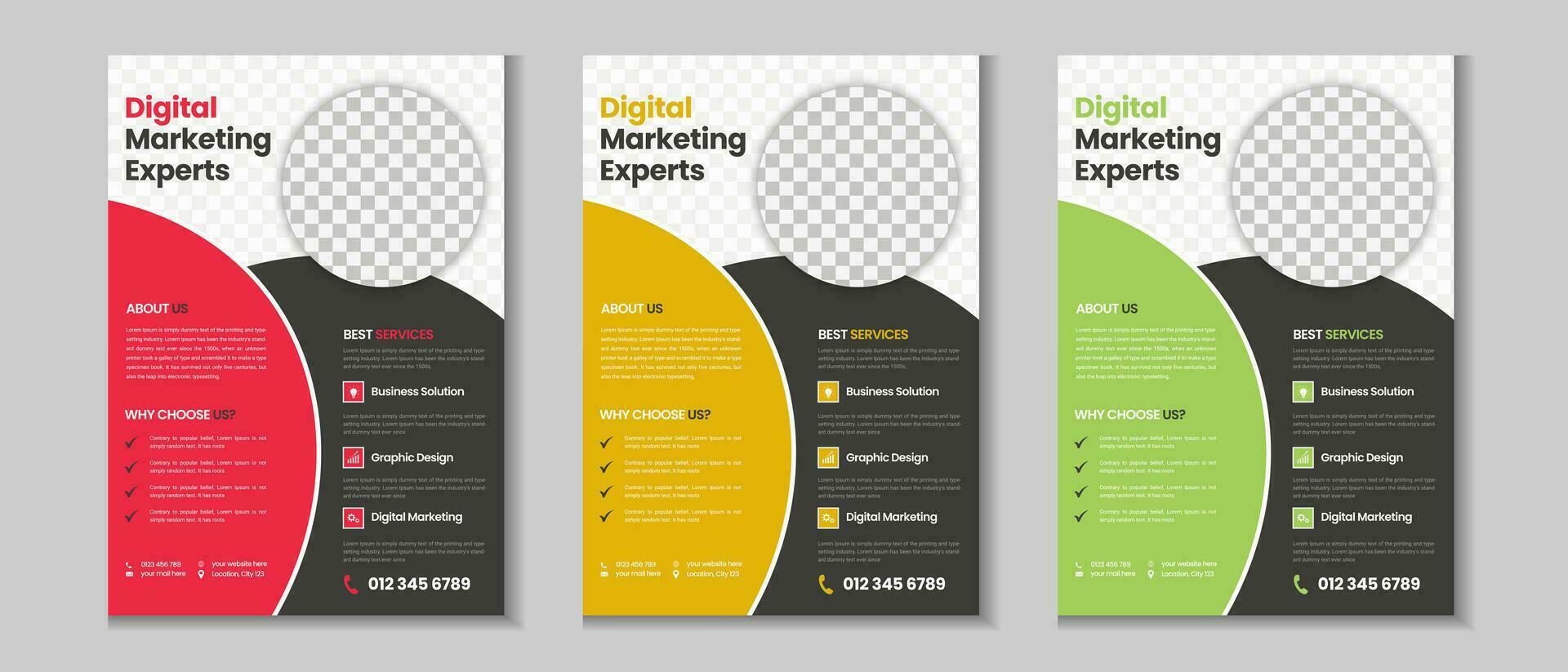 Colorful corporate and business flyer collection, corporate poster, flyer bundle, mega set brochure, annual report, proposal, leaflet, company profile, marketing poster and a4 layout with mockup vector