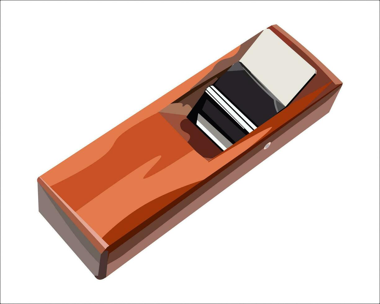 Vector Illustration Block Hand Plane Planer Perfect for Woodworking, Trimming, Wood Planing, Surface Smoothing isolated on white background. Carpentry tools.