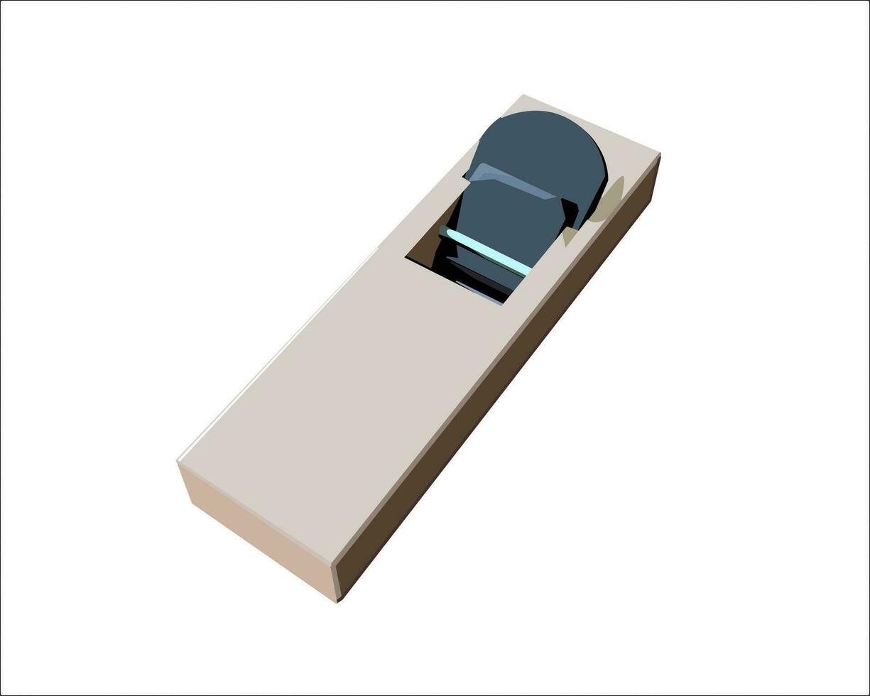 Vector Illustration Block Hand Plane Planer Perfect for Woodworking, Trimming, Wood Planing, Surface Smoothing isolated on white background. Carpentry tools.