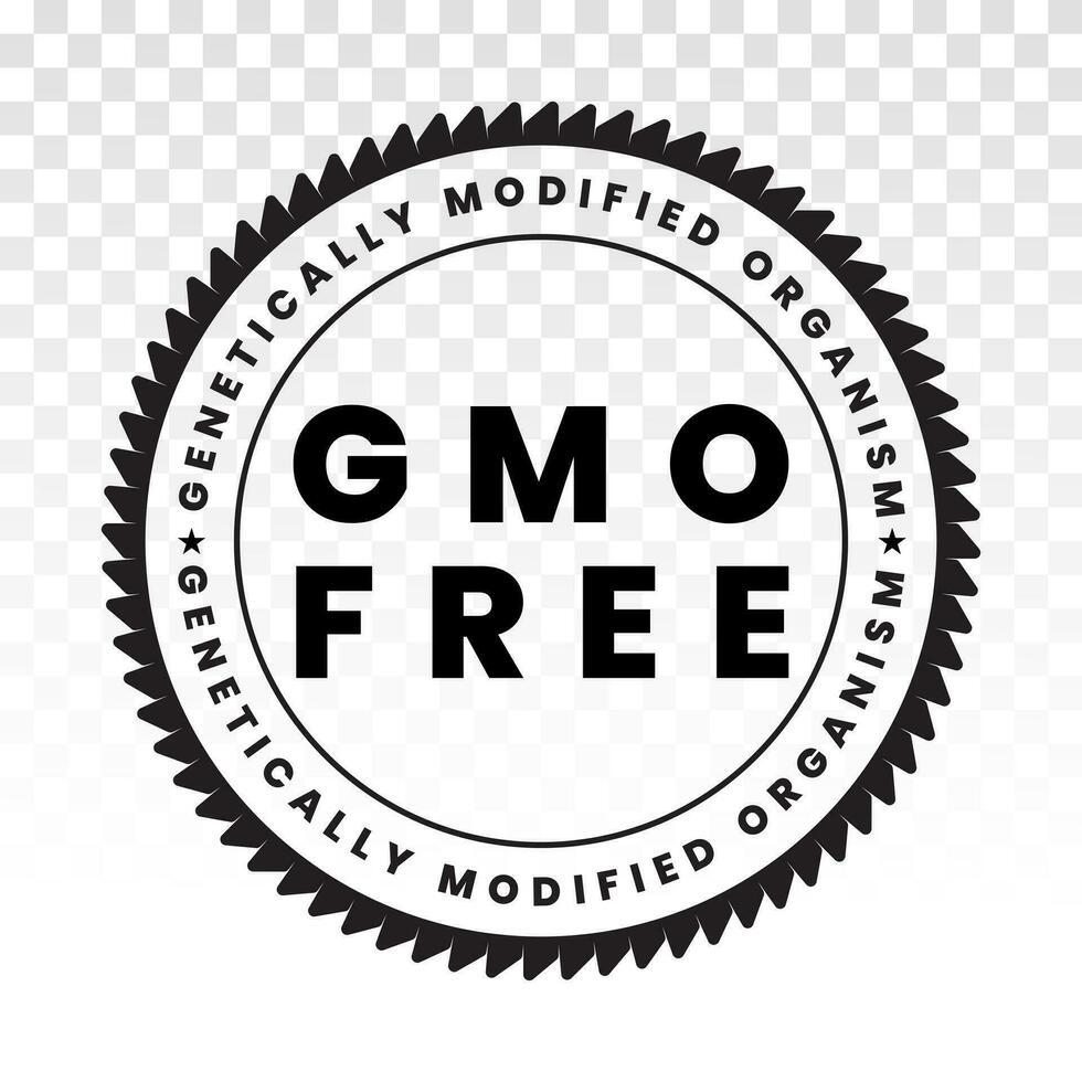 genetically modified organism GMO  free or non GMO food packaging  sticker labels vector