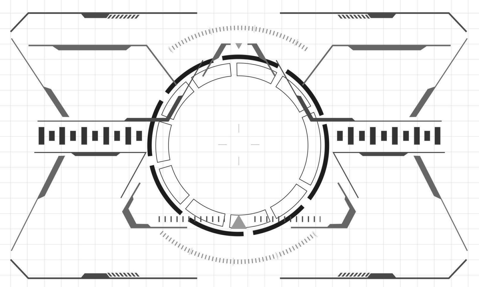 HUD sci-fi interface screen monochrome view design virtual reality futuristic technology display vector