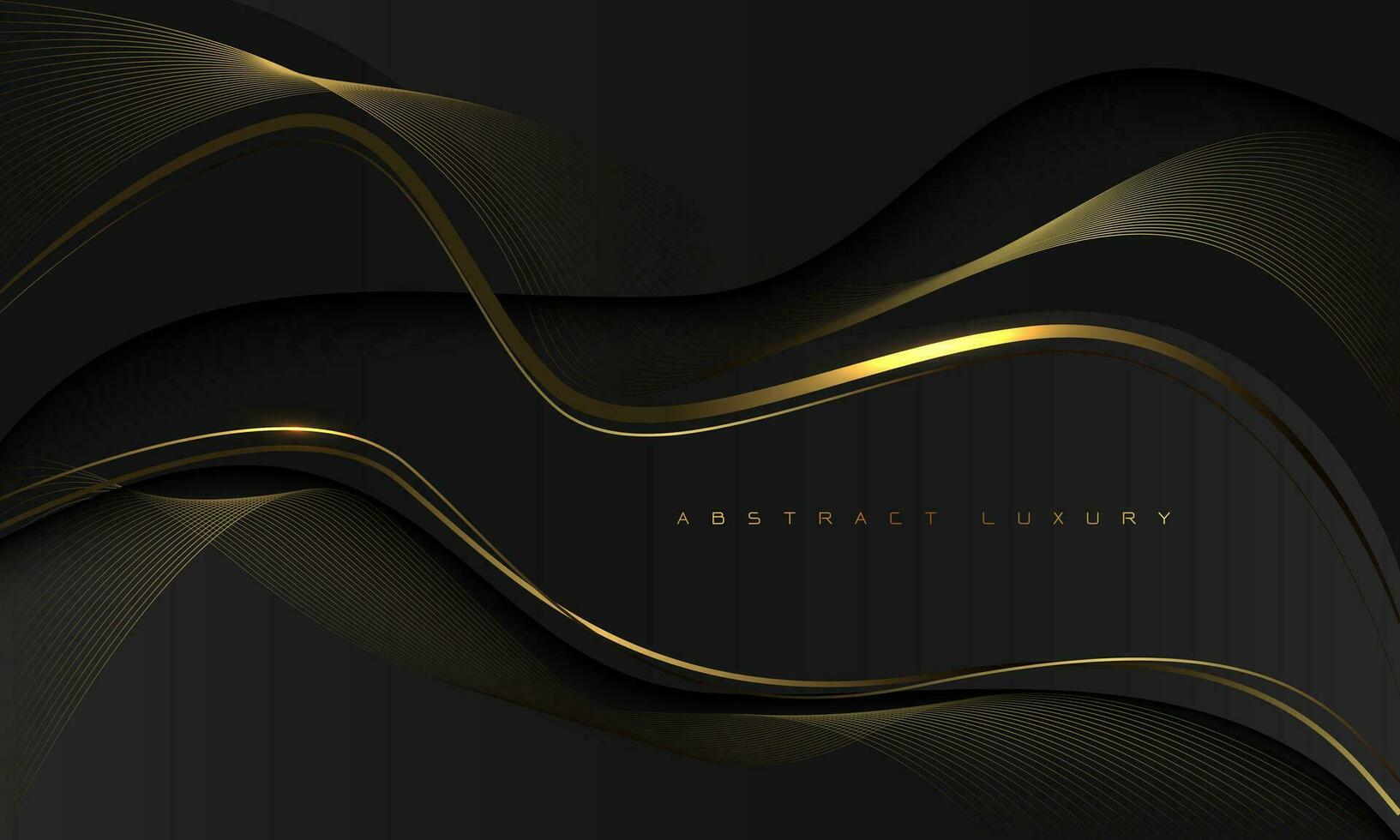 Abstract black dark gold line geometric curve design premium luxury exclusive background vector