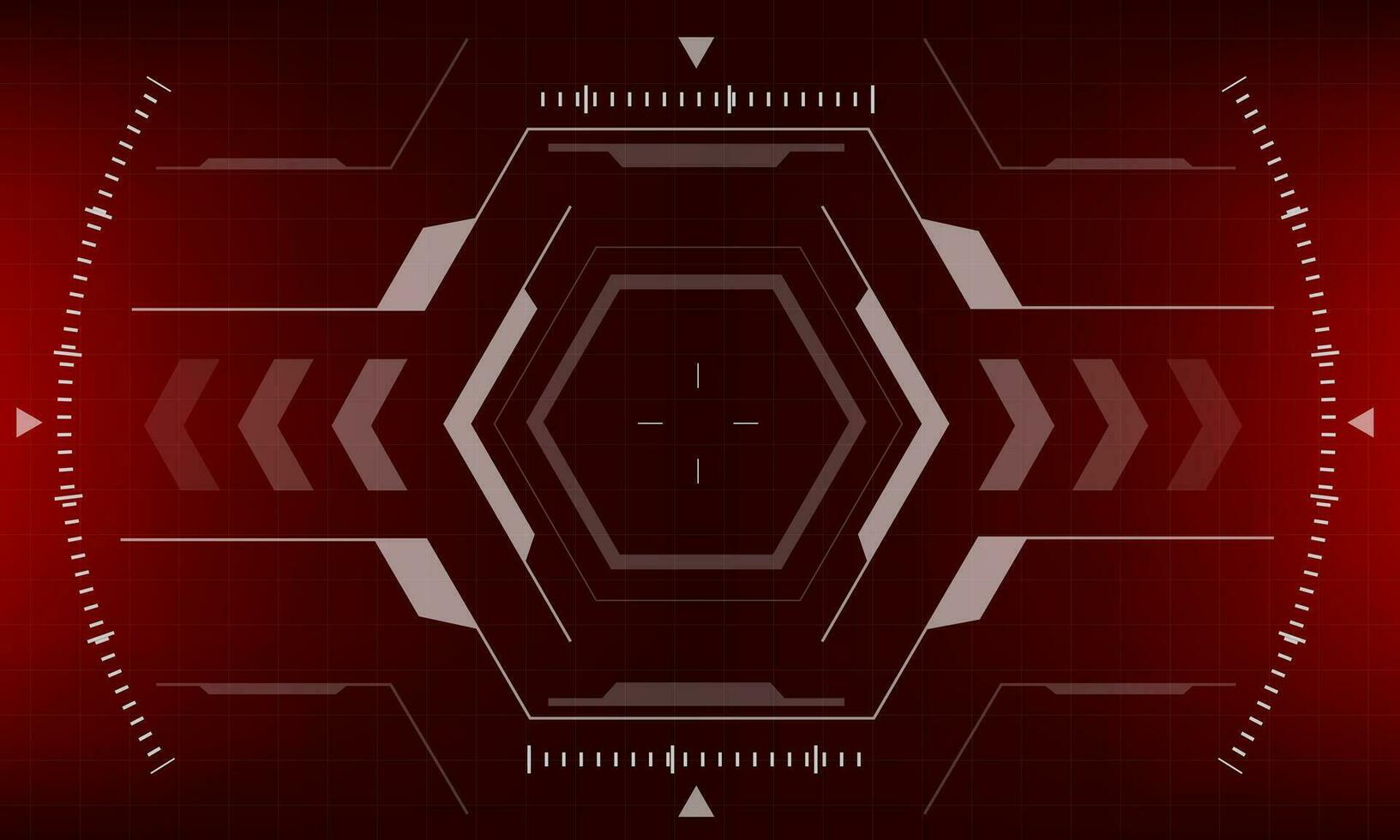 HUD sci-fi interface screen view red danger design virtual reality futuristic technology display vector