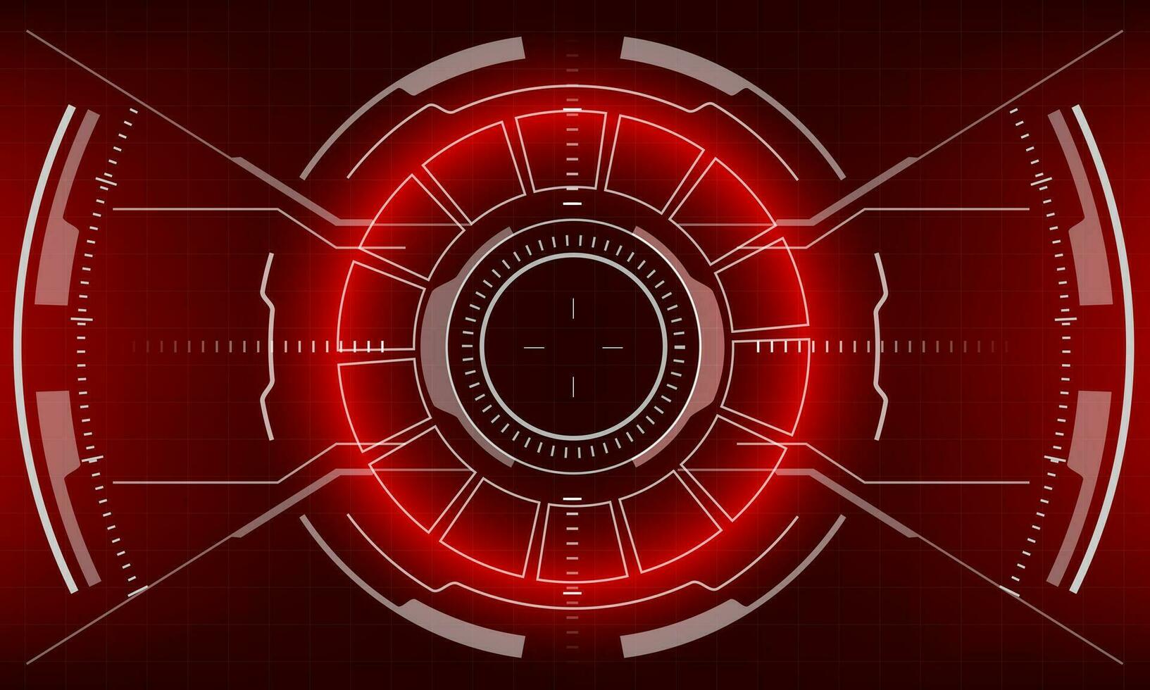 HUD sci-fi interface screen red danger view design virtual reality futuristic technology display vector