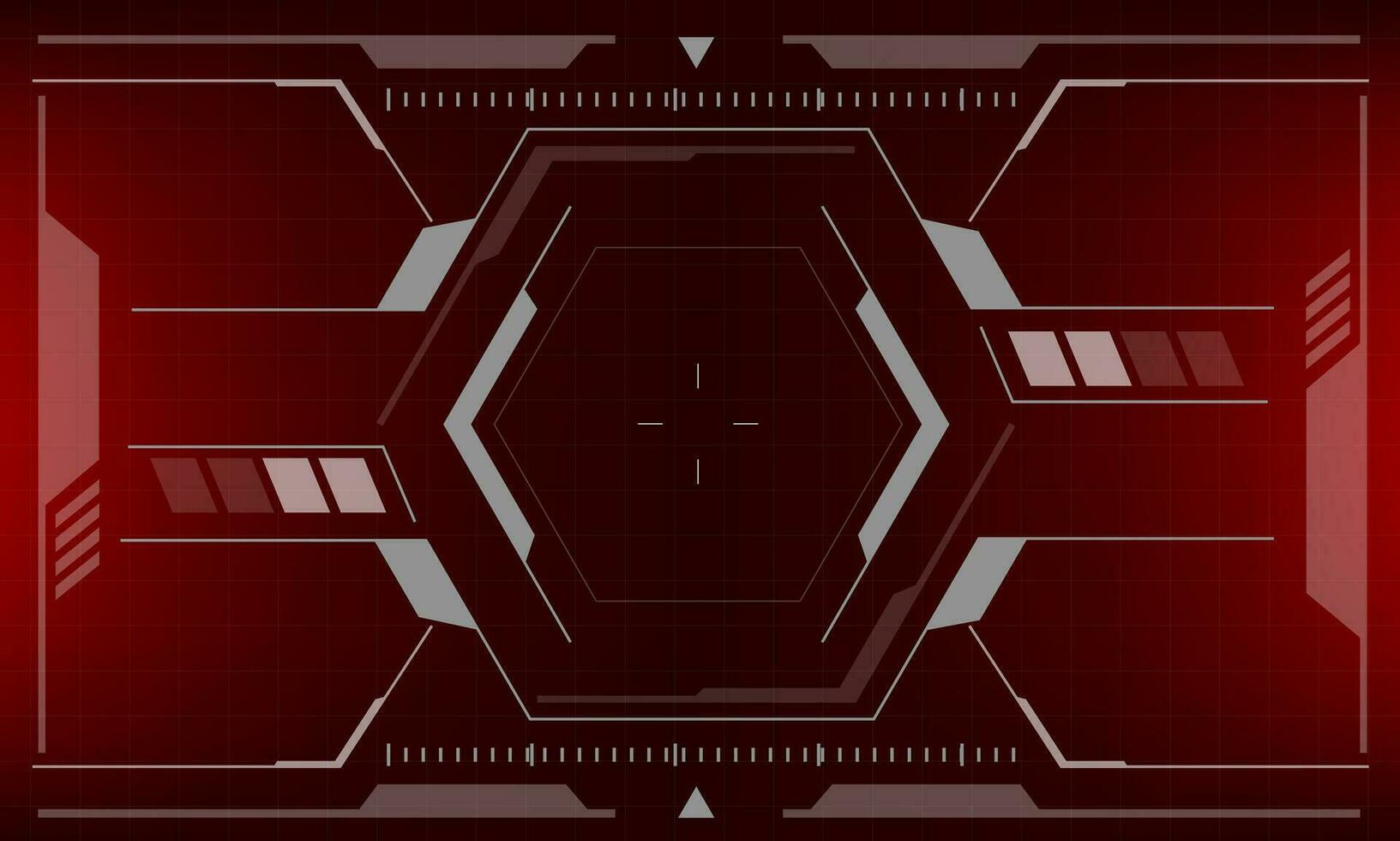 HUD sci-fi interface screen view red danger design virtual reality futuristic technology display vector