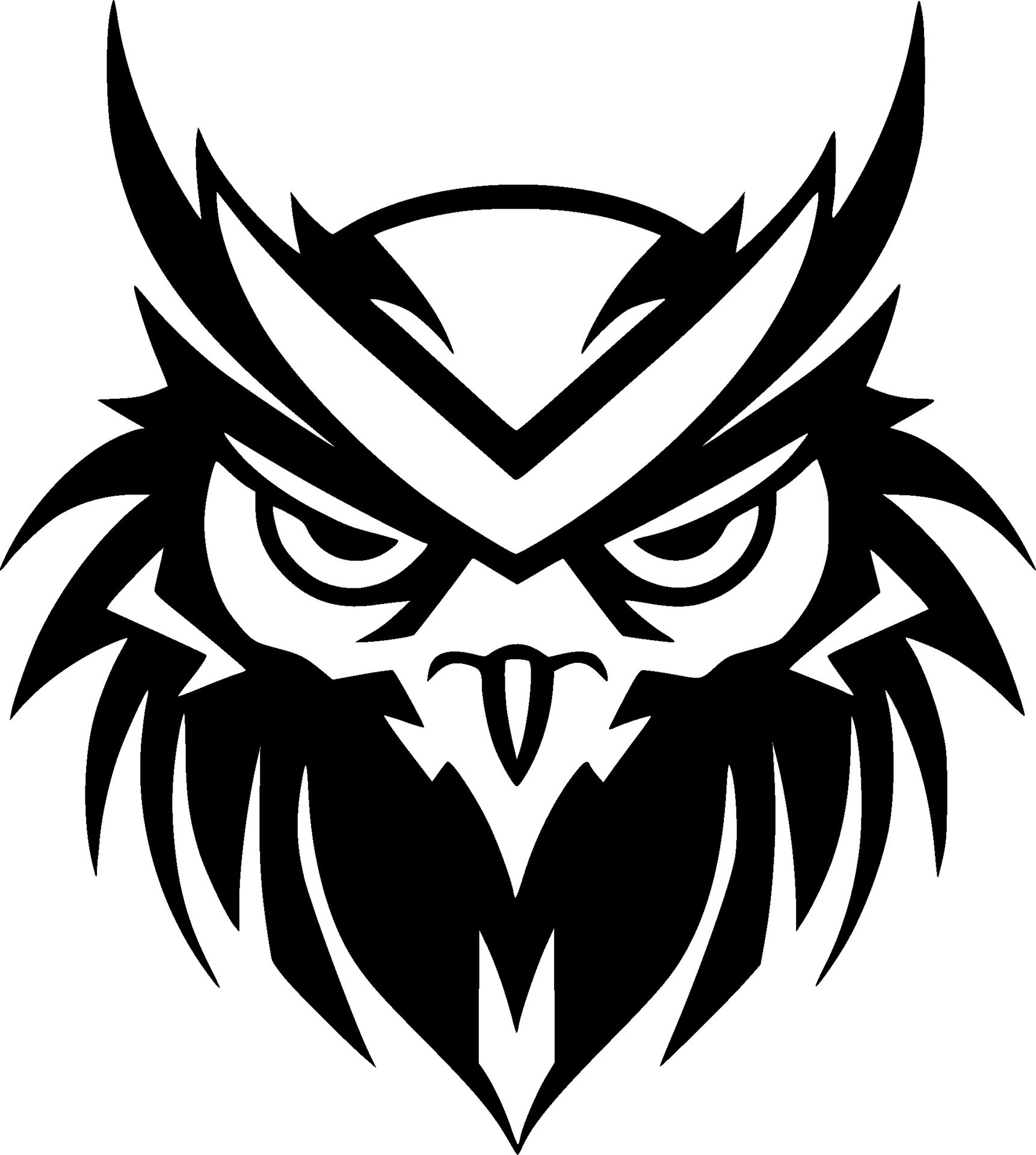 Owl, Black and White Vector illustration 26735532 Vector Art at Vecteezy