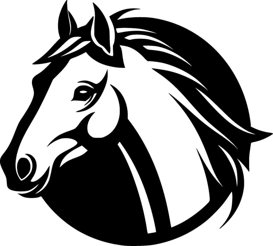 caballo, negro y blanco vector ilustración