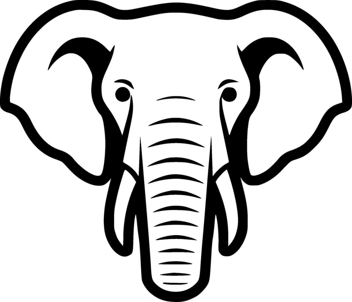 Elephant - Black and White Isolated Icon - Vector illustration