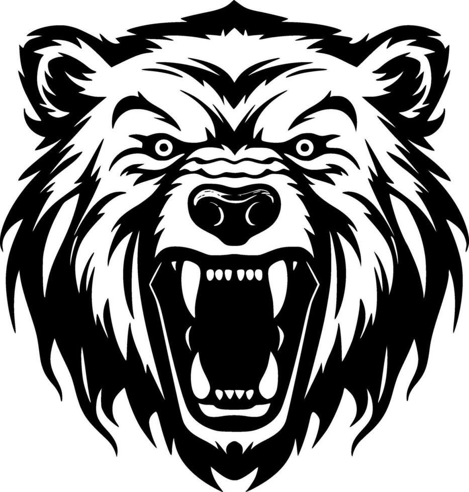 oso - negro y blanco aislado icono - vector ilustración