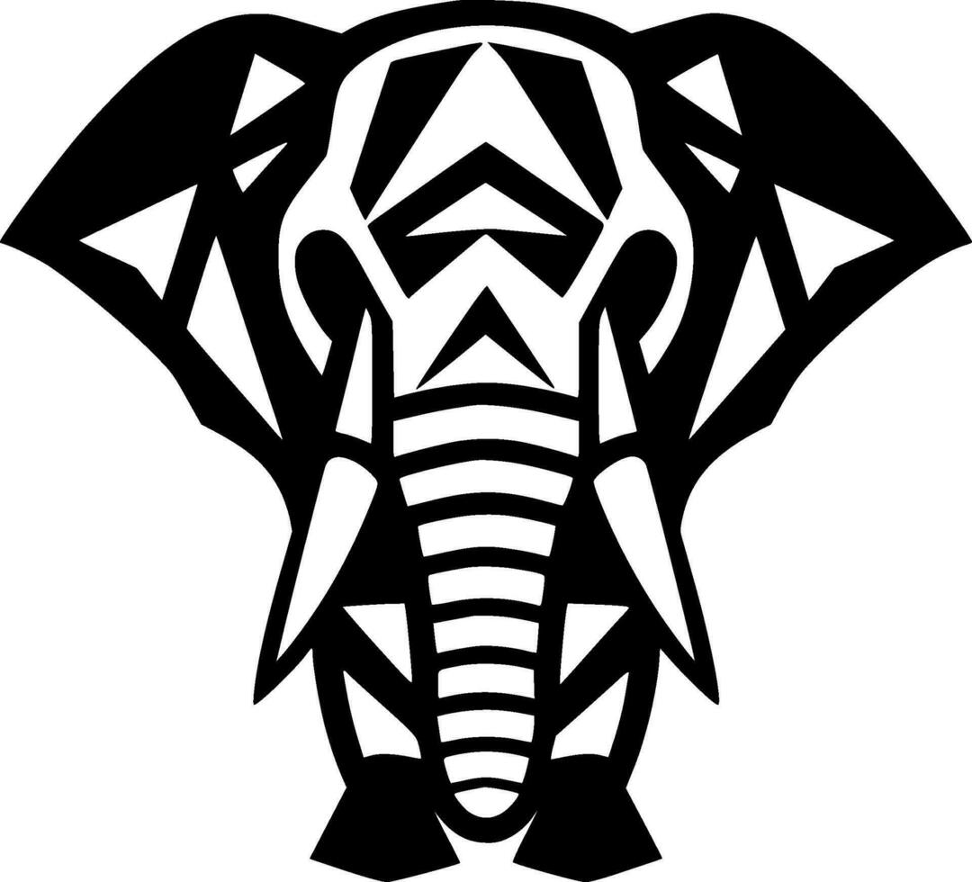 Elephant - Black and White Isolated Icon - Vector illustration