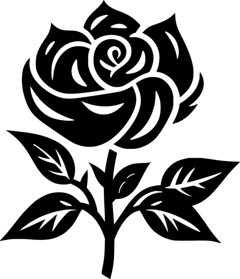 Flower, Black and White Vector illustration