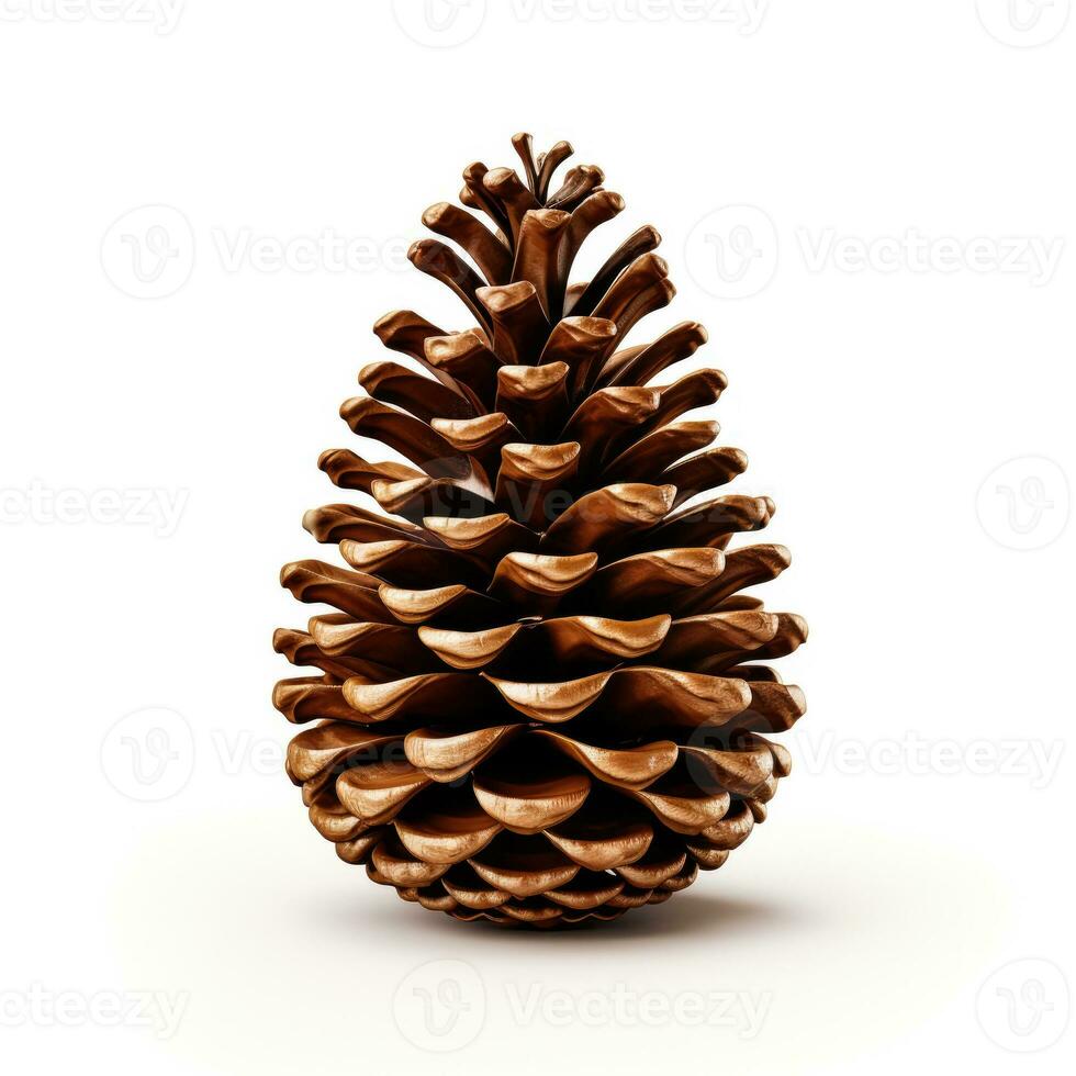 Classic Christmas tree pinecone isolated on white background photo