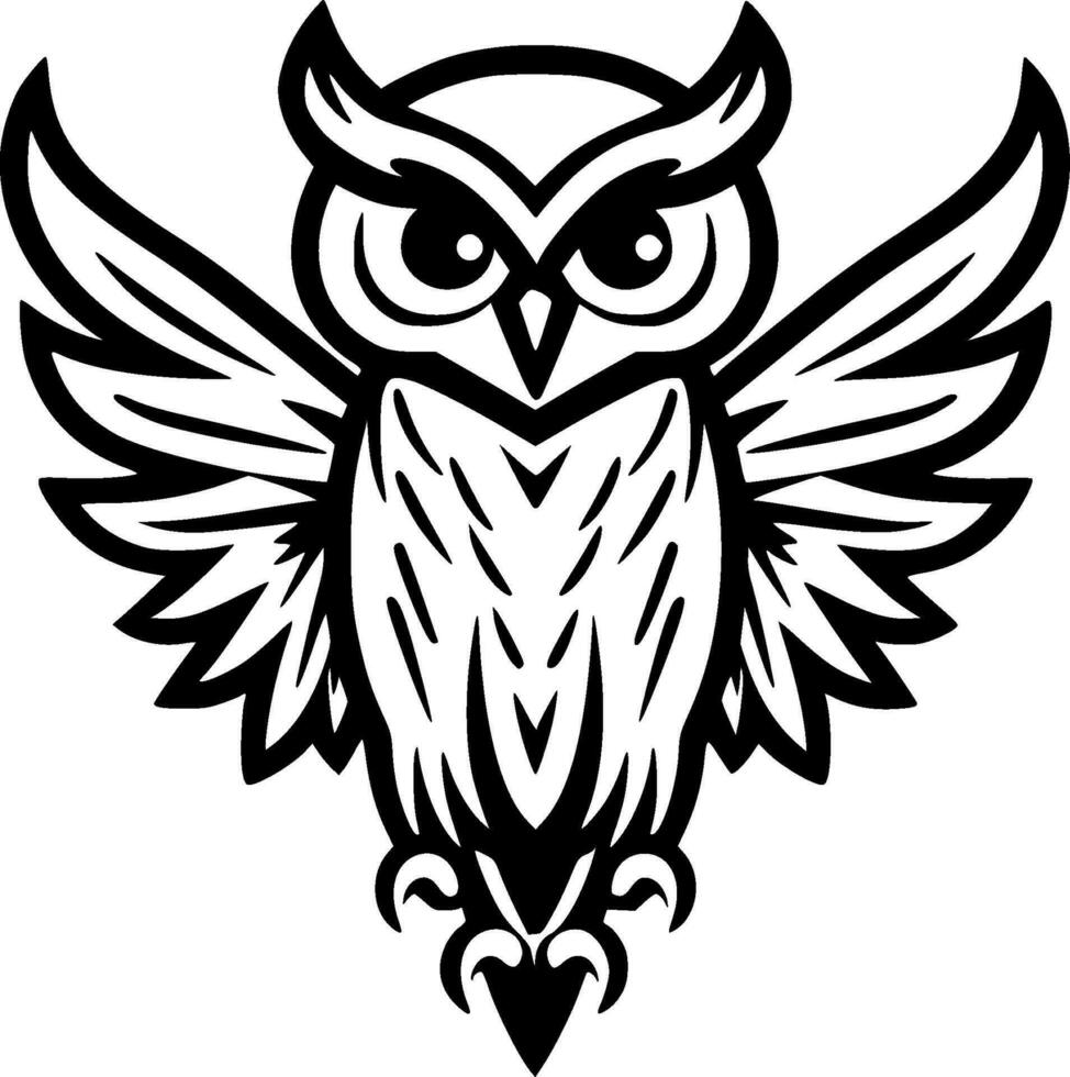 Owl, Minimalist and Simple Silhouette - Vector illustration