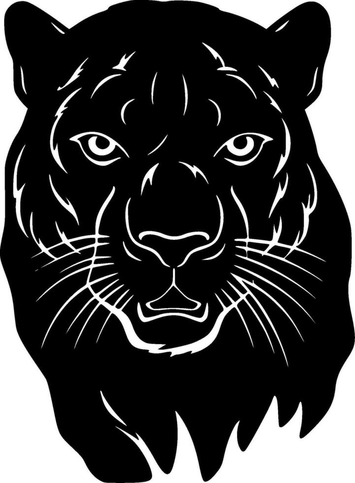Panther, Black and White Vector illustration