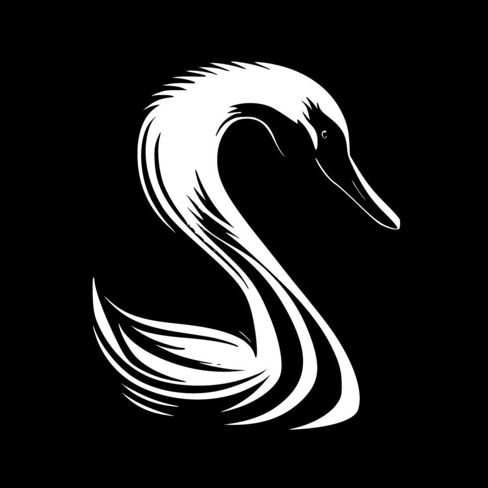 cisne - negro y blanco aislado icono - vector ilustración