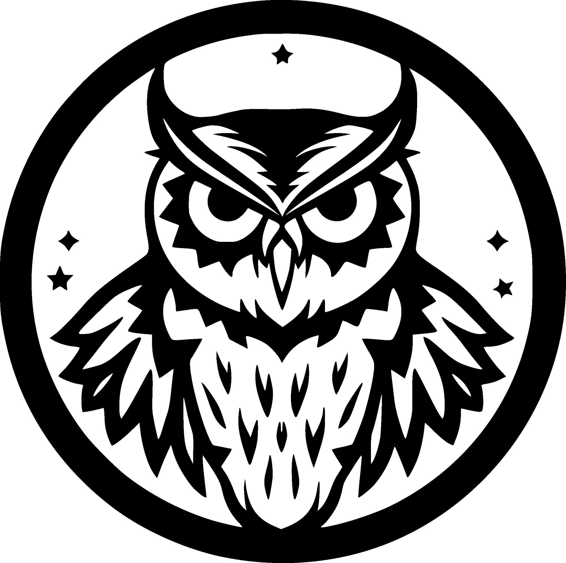 Owl, Black and White Vector illustration 26735827 Vector Art at Vecteezy