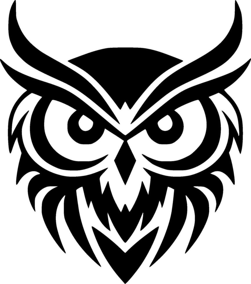 Owl - Black and White Isolated Icon - Vector illustration