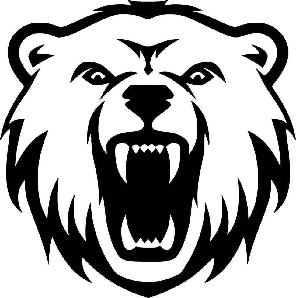 oso - negro y blanco aislado icono - vector ilustración