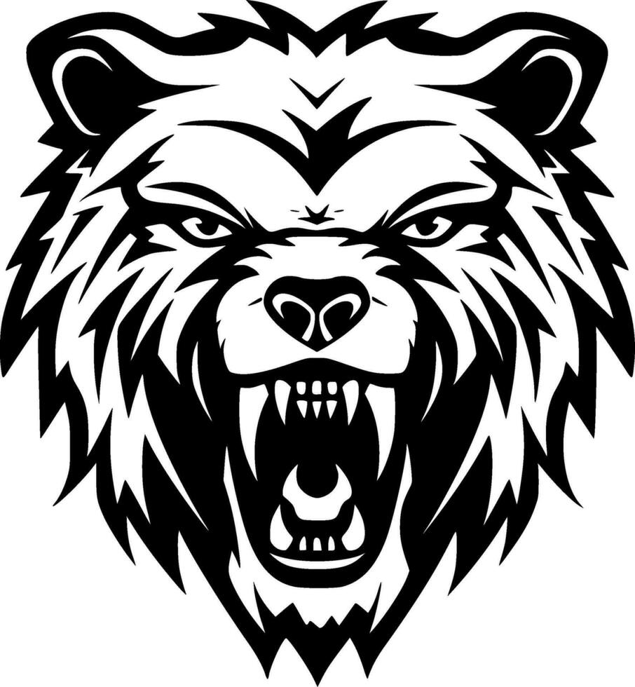 Bear - Black and White Isolated Icon - Vector illustration