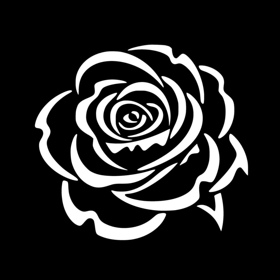 flor - negro y blanco aislado icono - vector ilustración