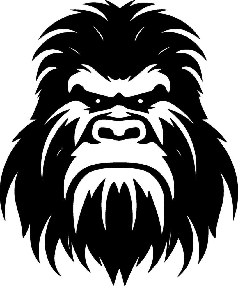 Bigfoot - Black and White Isolated Icon - Vector illustration