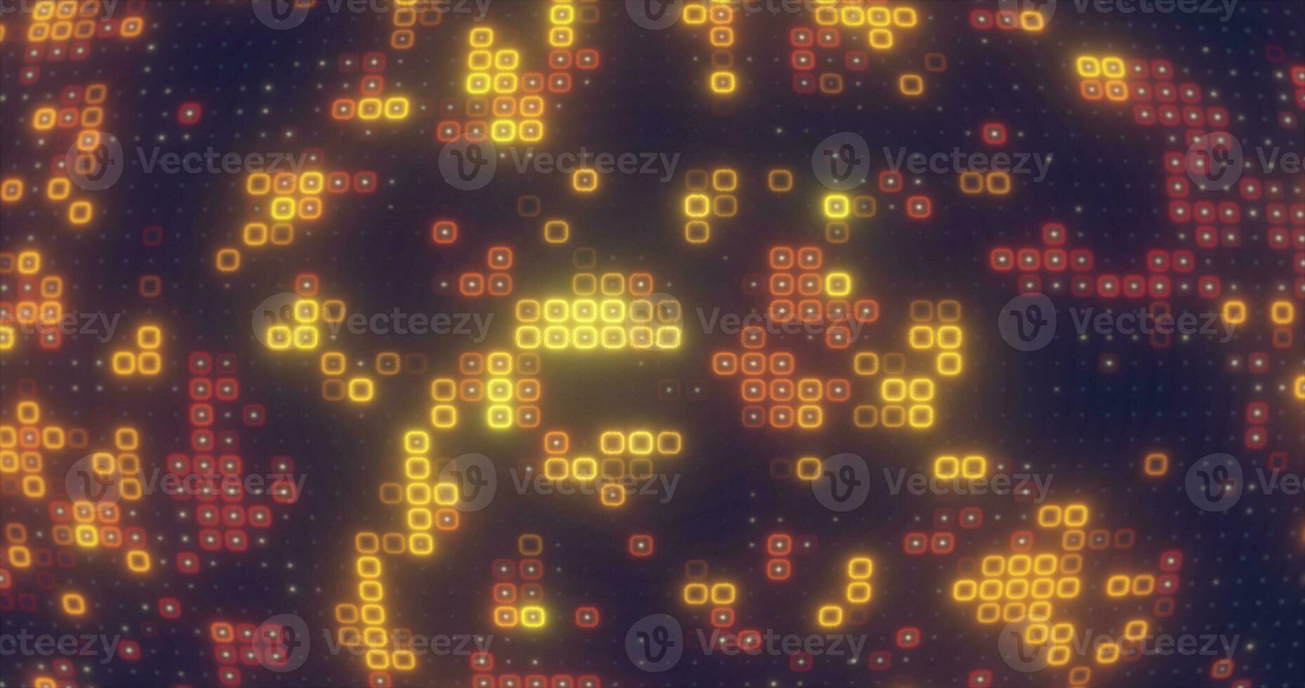 Abstract yellow orange energy squares glowing digital particles futuristic hi-tech background photo