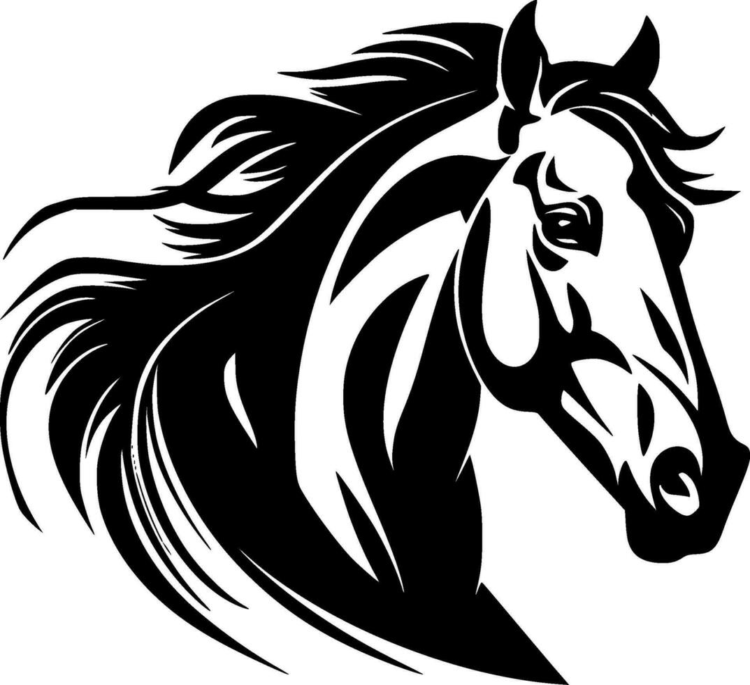 Horse, Minimalist and Simple Silhouette - Vector illustration
