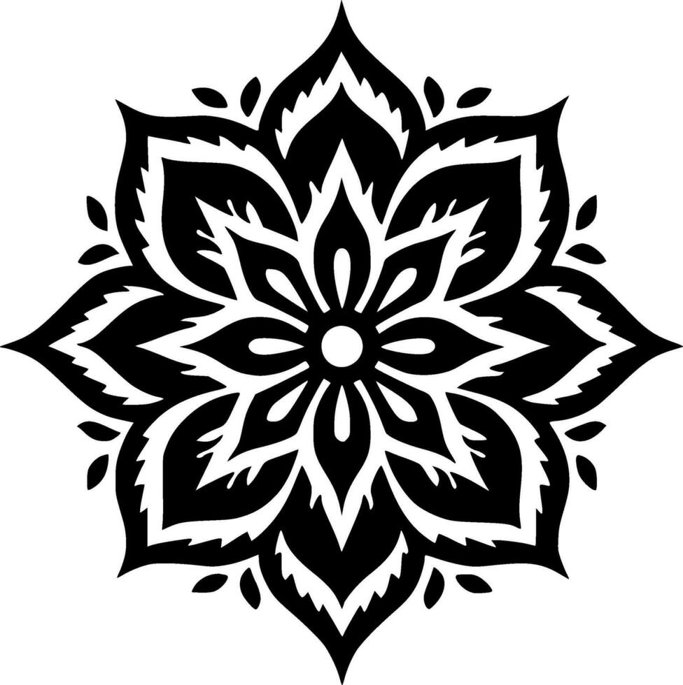 Mandala, Black and White Vector illustration